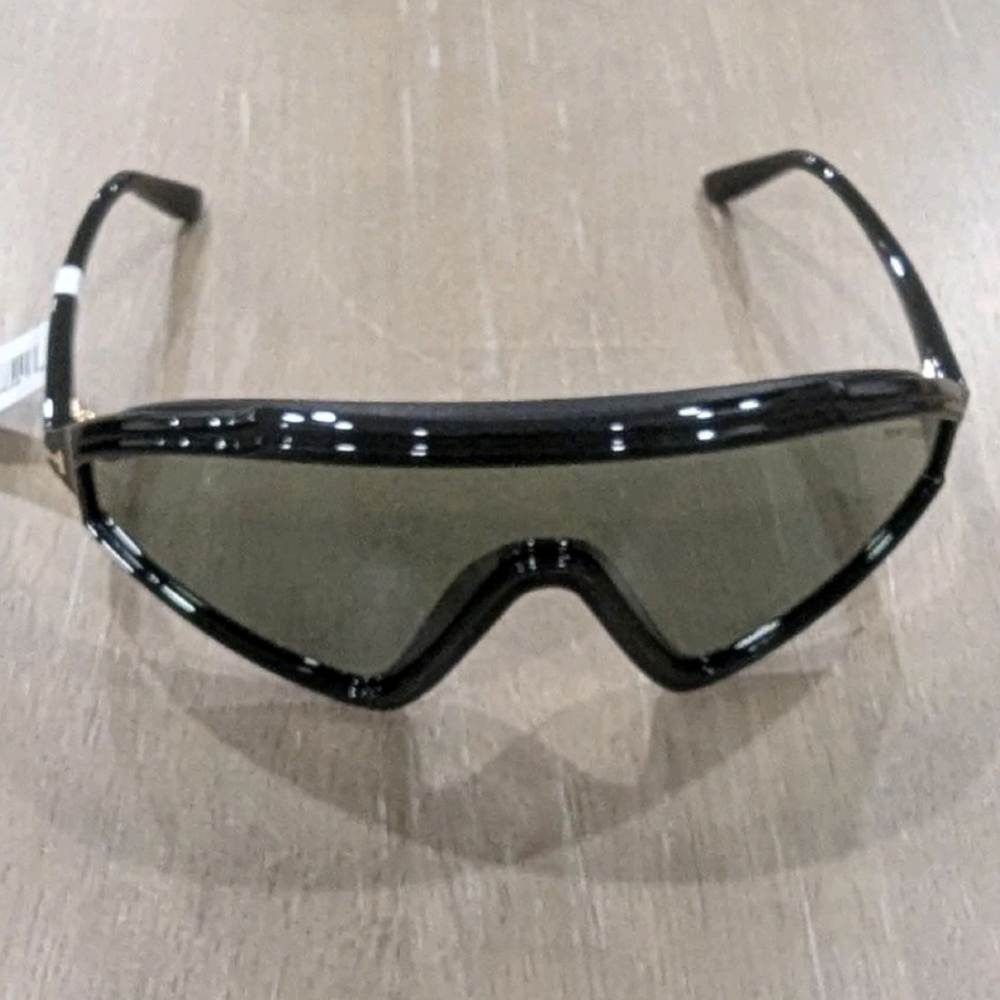 $625 Mens Authentic TOM FORD 87mm Shield Sunglasses Black/Smoke